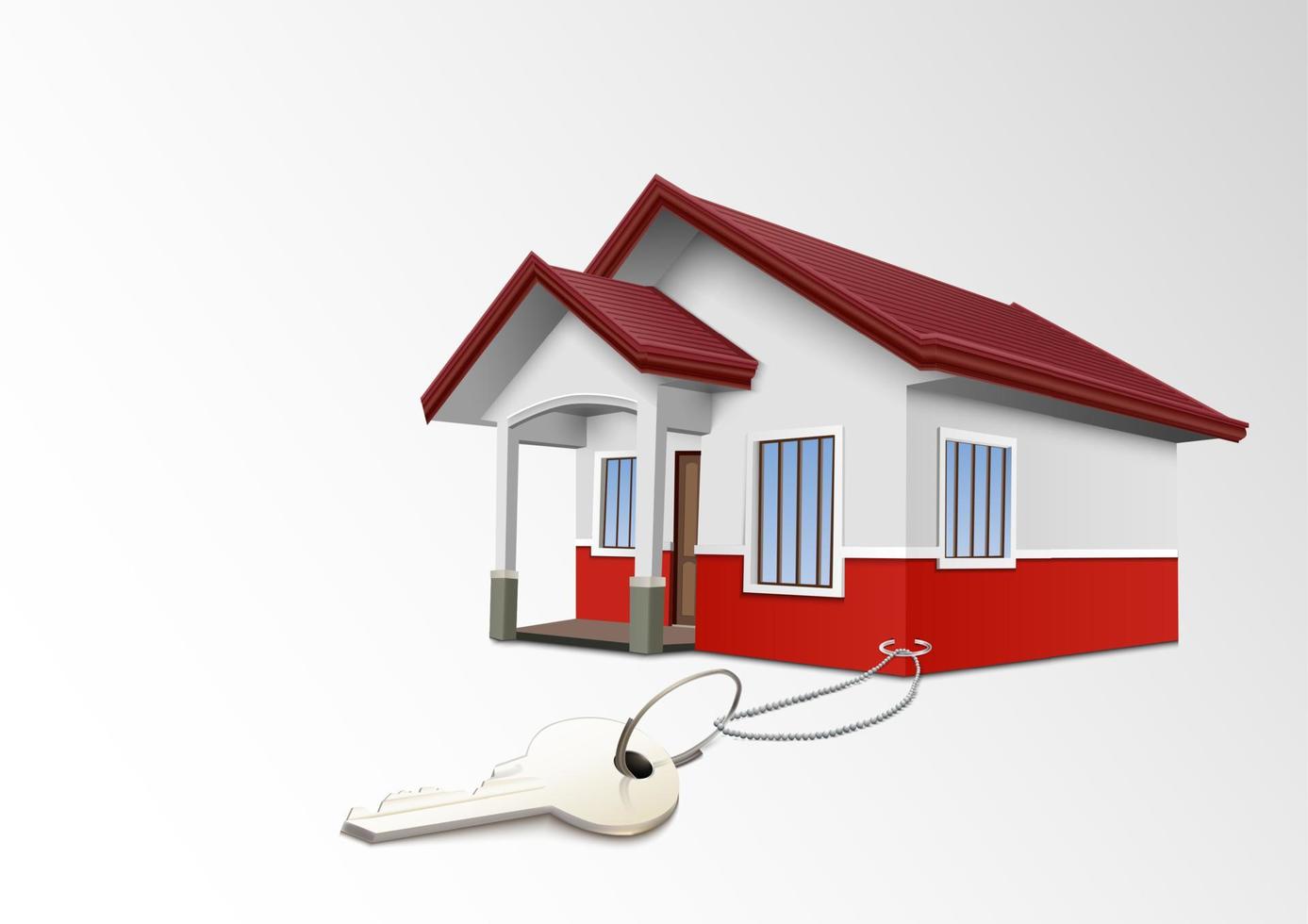 ilustración vectorial de casa con llave vector