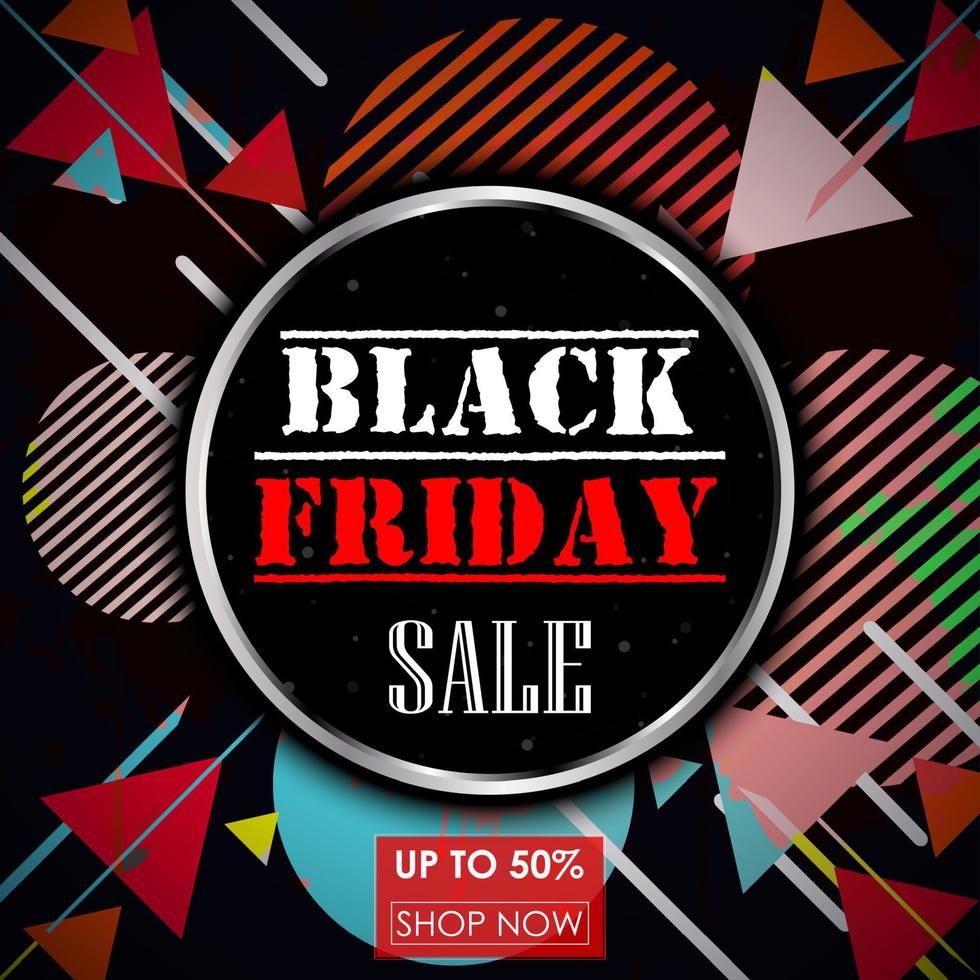Vector illustration of Black Friday sale. Vintage abstract background