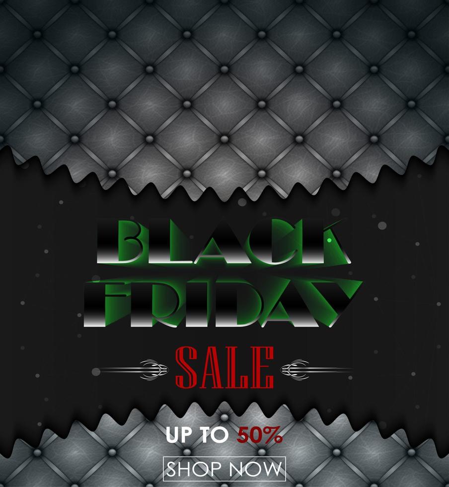 Black Friday sale with leather upholstery background vector