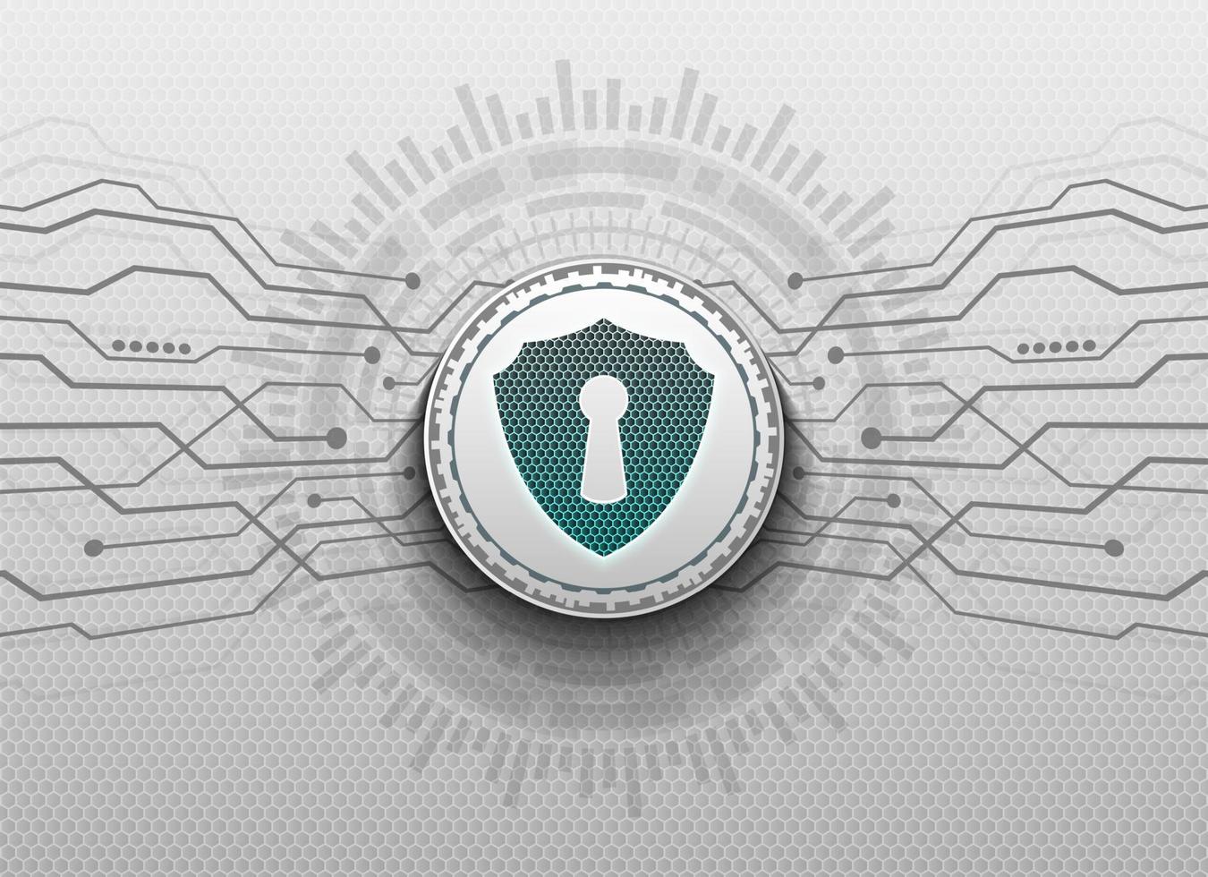 Vector illustration of Abstract technology background with green abstract shield