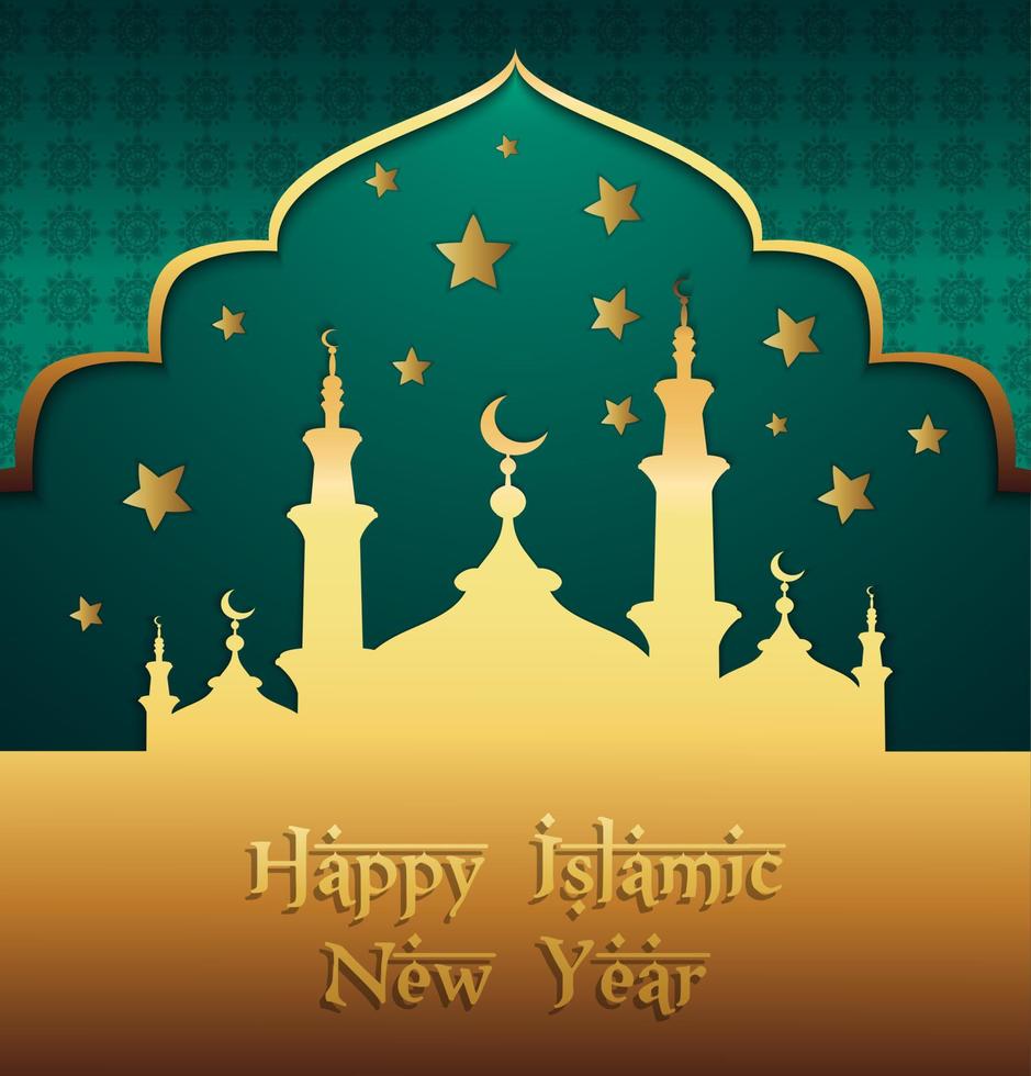 Happy islamic new year vector