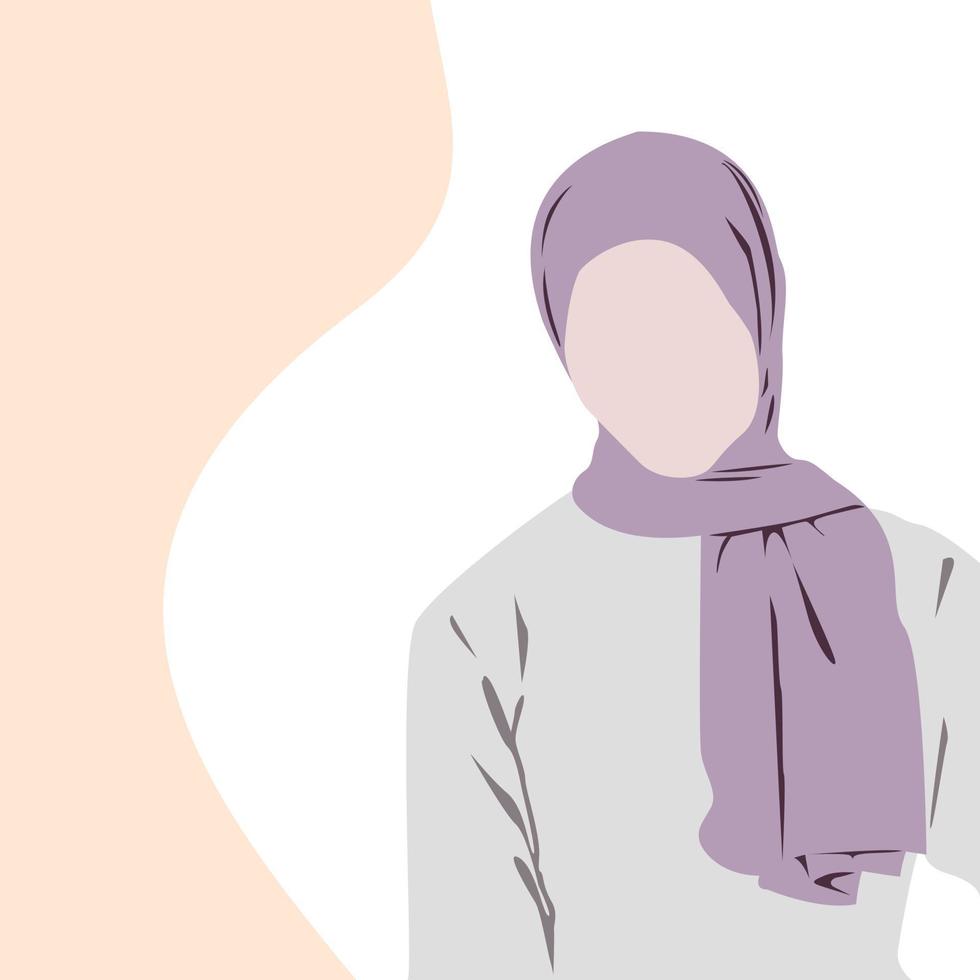 Illustration of beautiful Muslim woman wearing hijab. vector