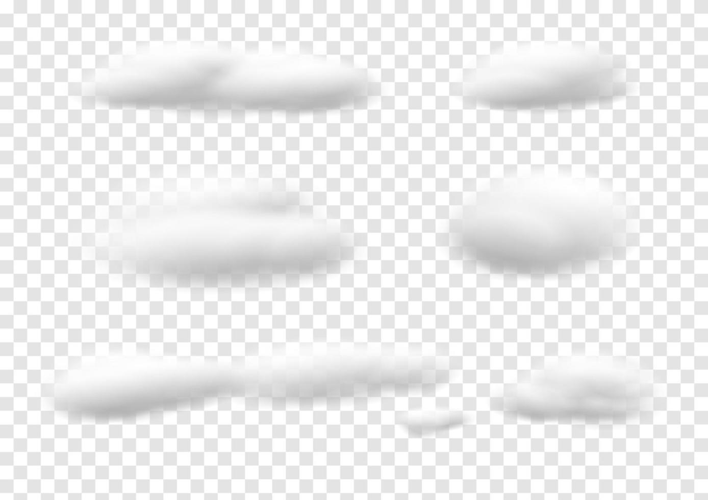 set of white cloud vector on transparency background