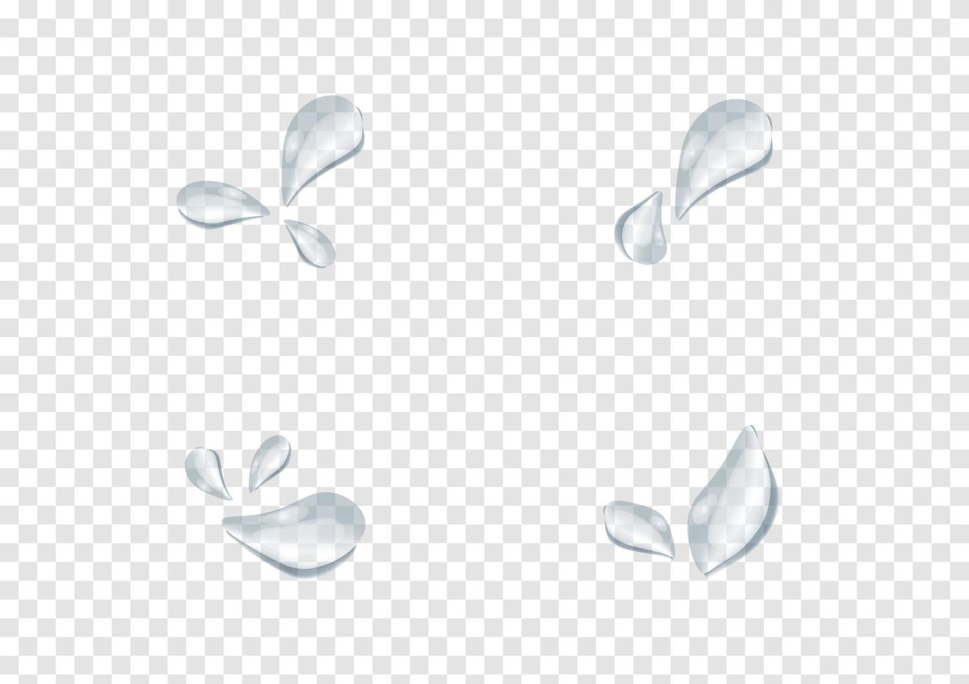 set of water drop vector on transparency background
