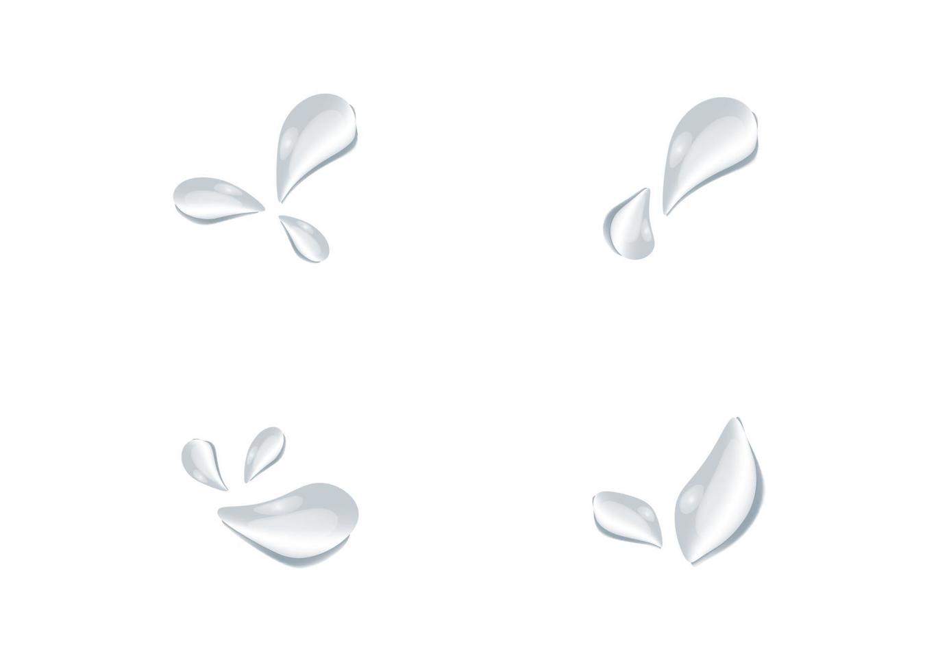 set of realistic water drop vector on white background