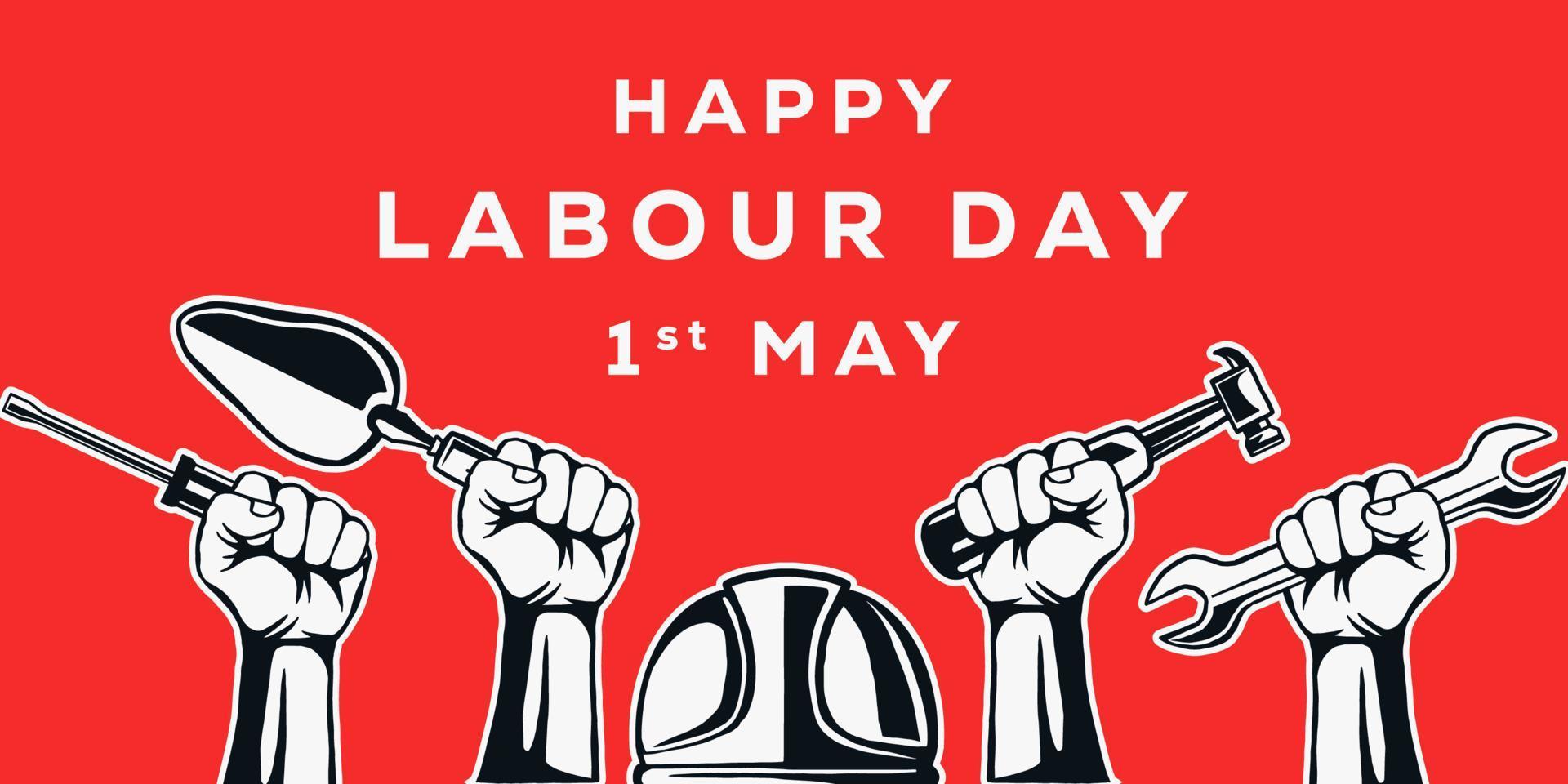labour day hand drawn background illustration vector