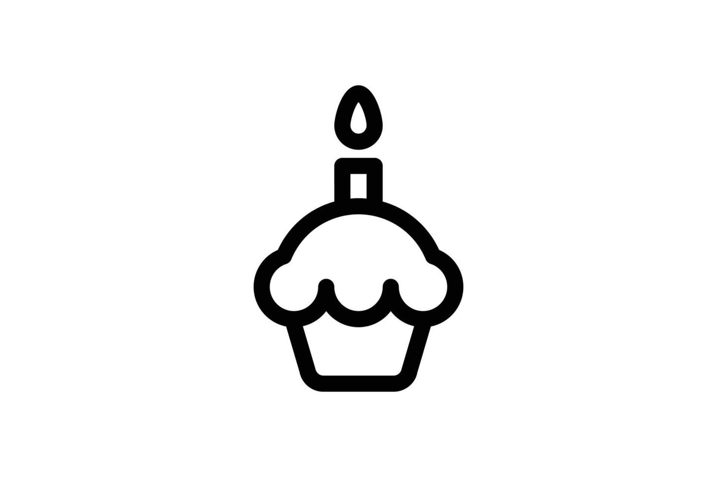 Muffin Icon Dessert Line Style Free vector