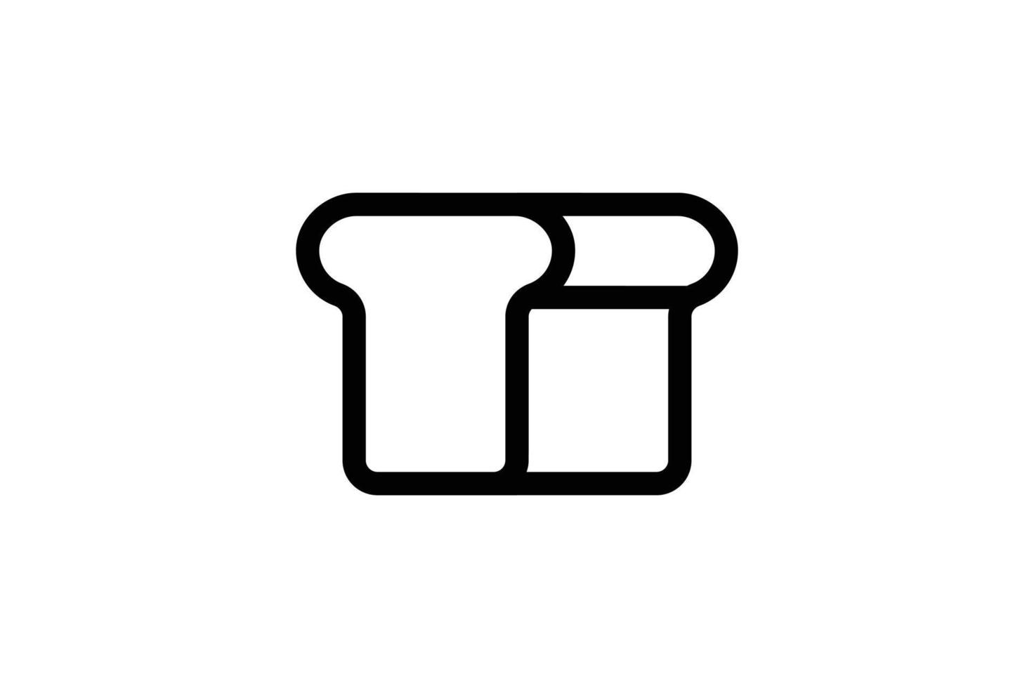 White Bread Icon Bakery Line Style Free vector