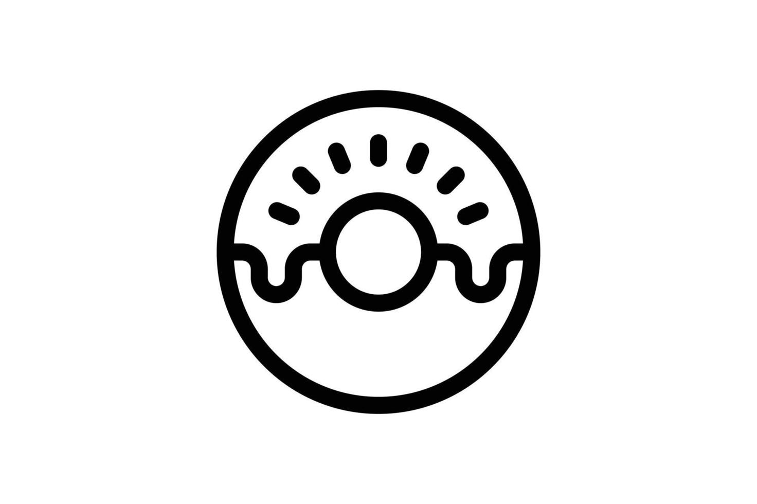 Donut Icon Dessert Line Style Free vector