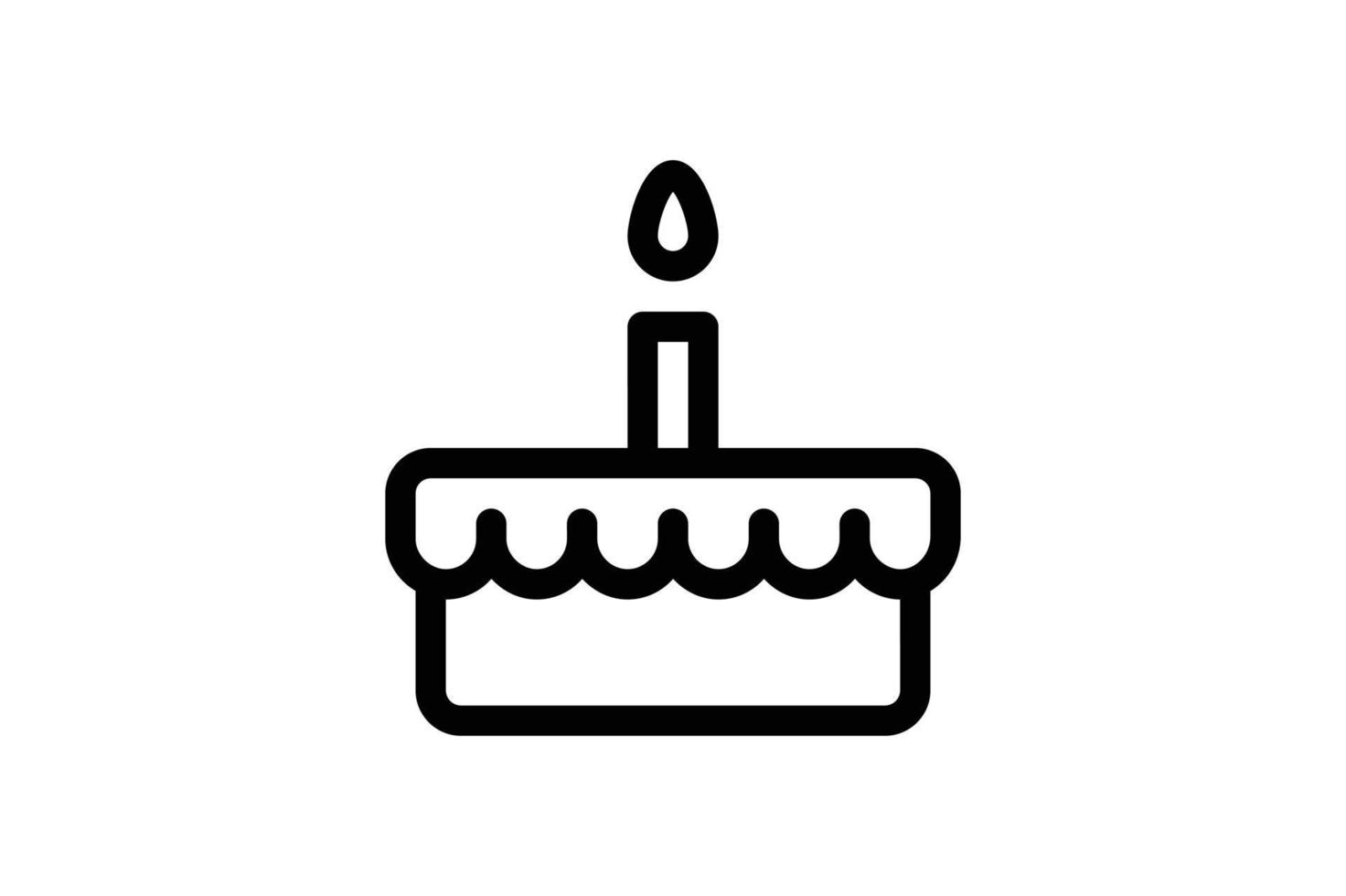 Cake Icon Bakery Line Style Free vector