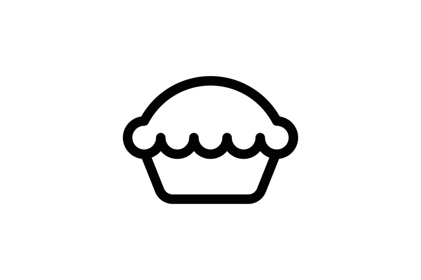 Pie Icon Bakery Line Style Free vector