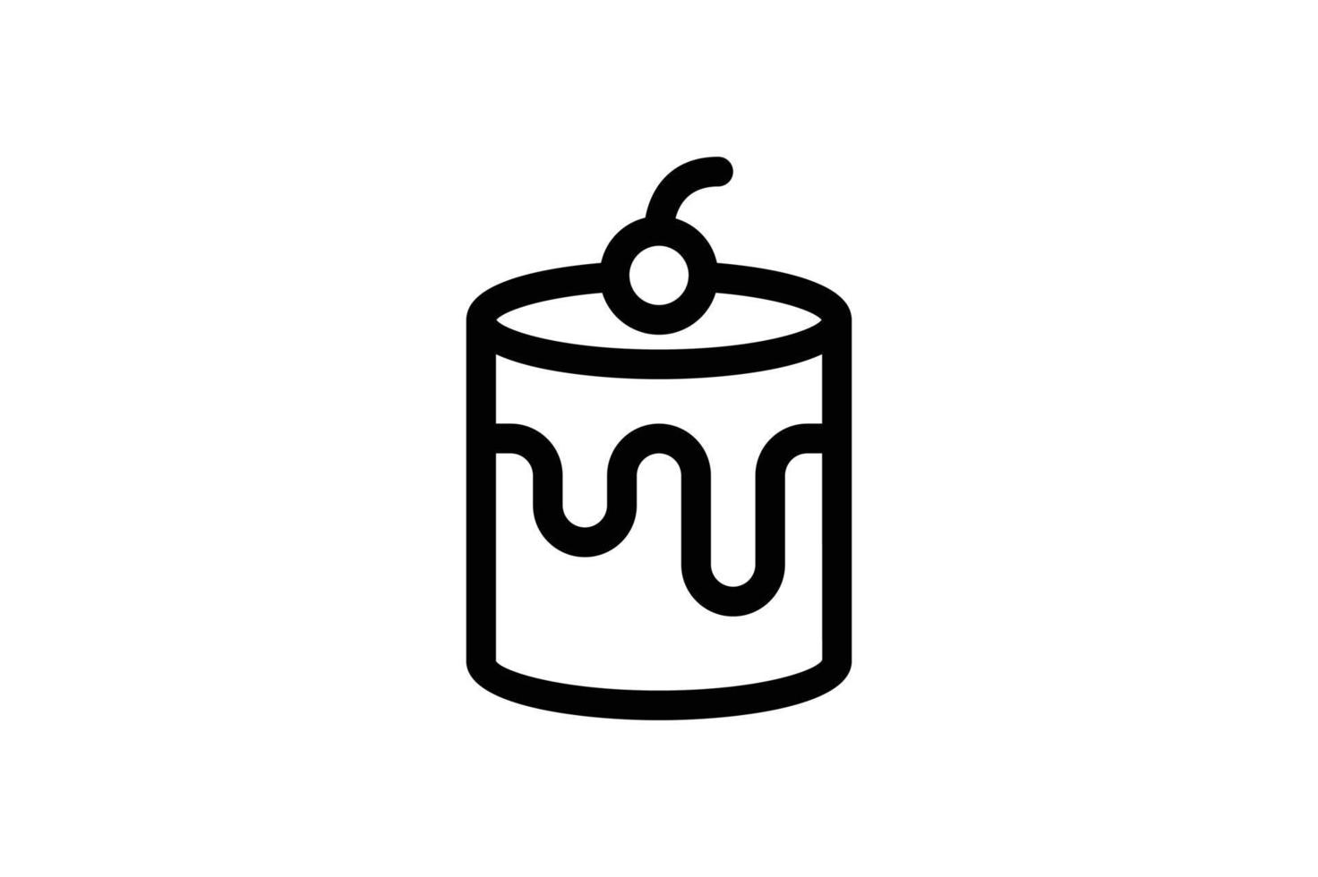 Cake Icon Bakery Line Style Free vector