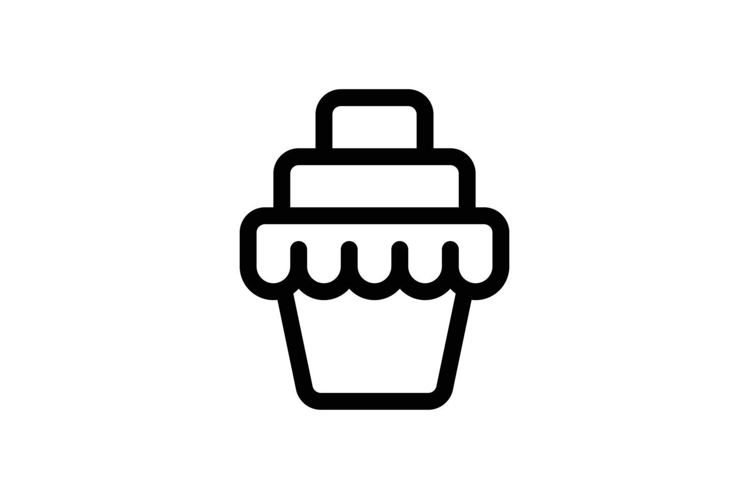 Cake Icon Bakery Line Style Free vector