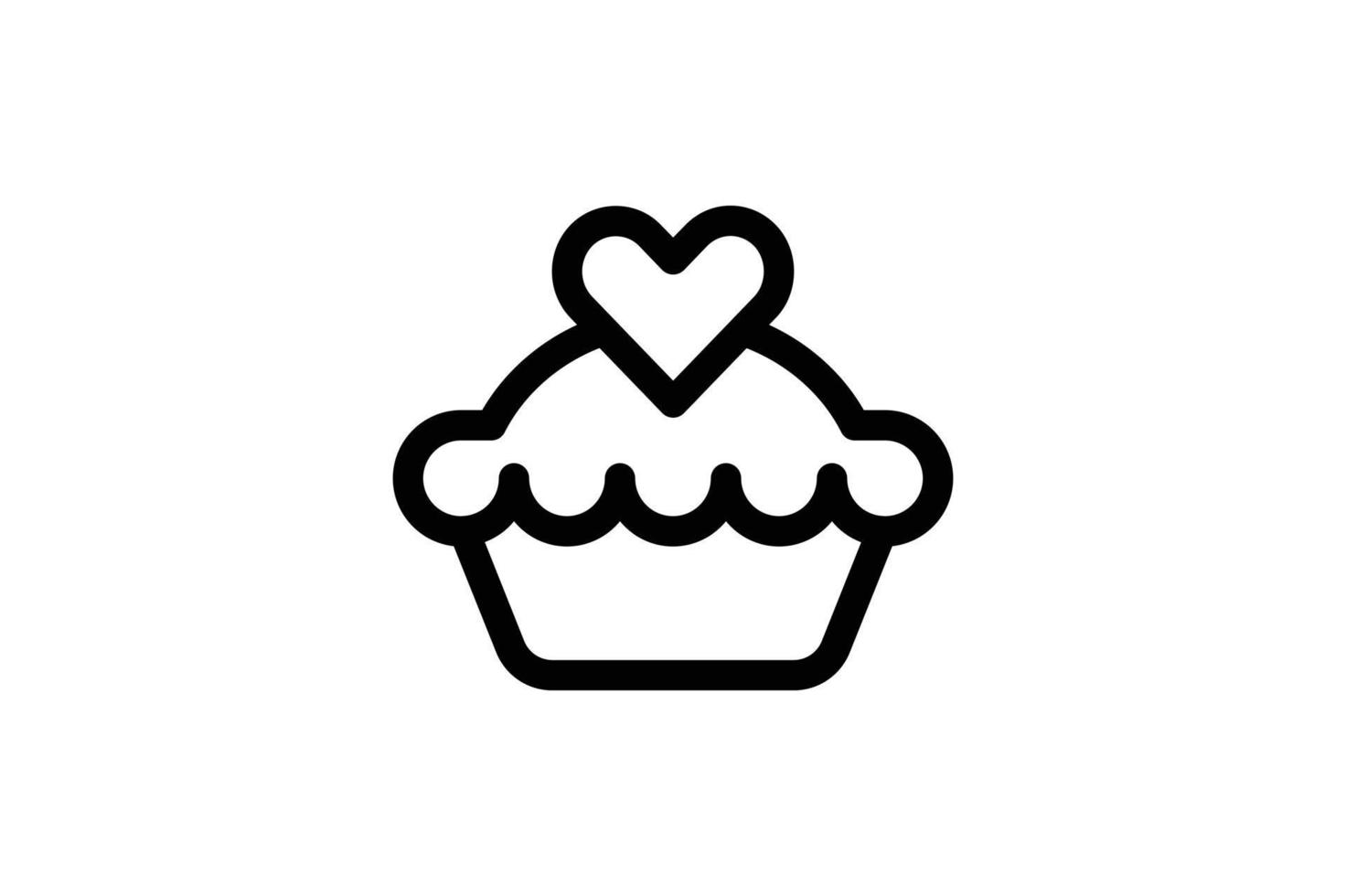 Pie Icon Bakery Line Style Free vector