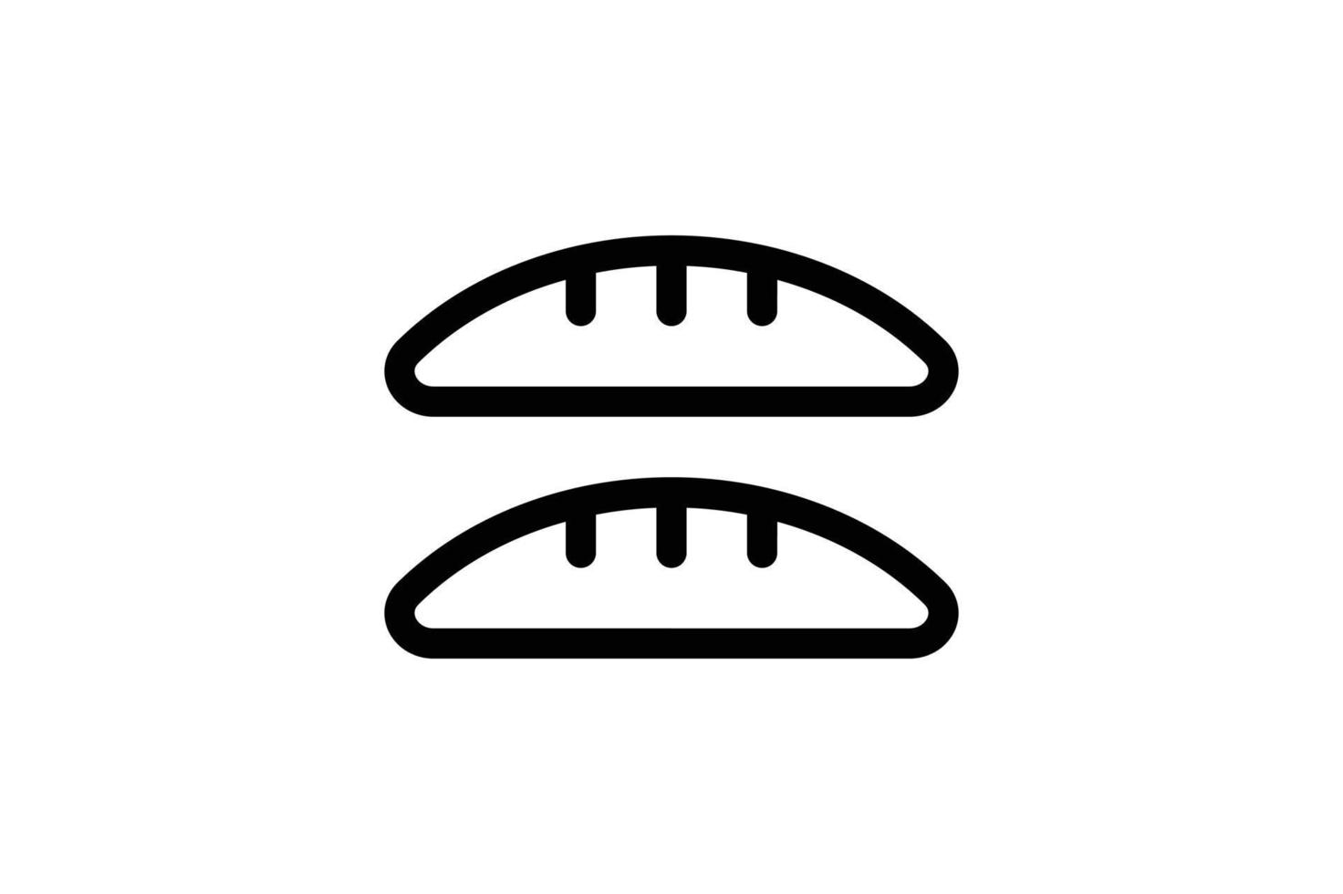 icono de baguette estilo de línea de panadería gratis vector