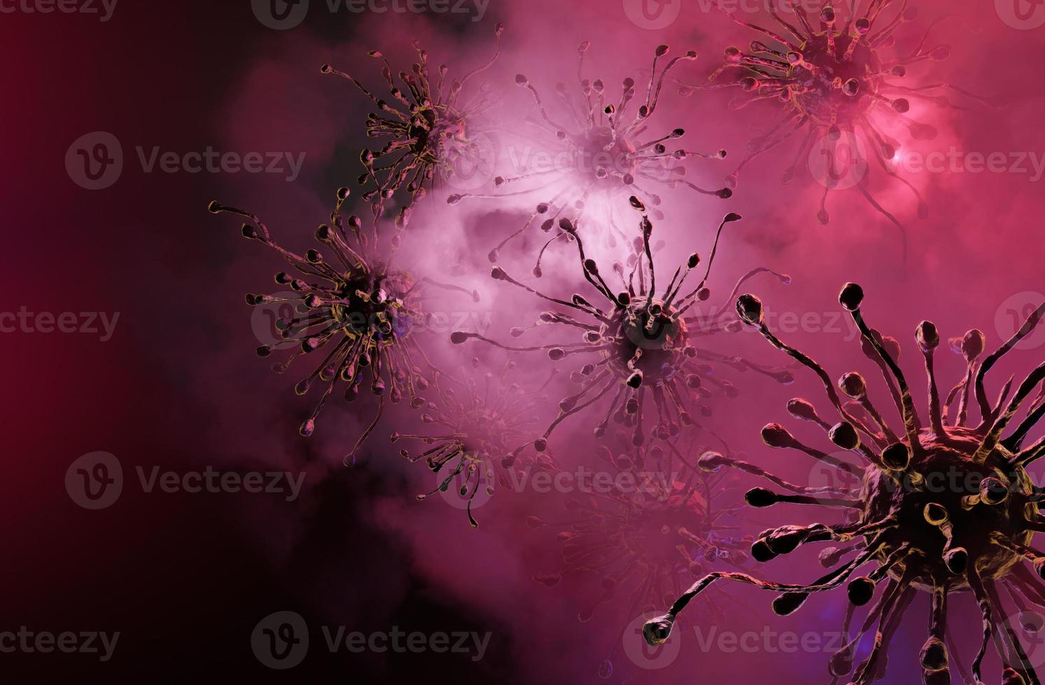 virus in fog background photo