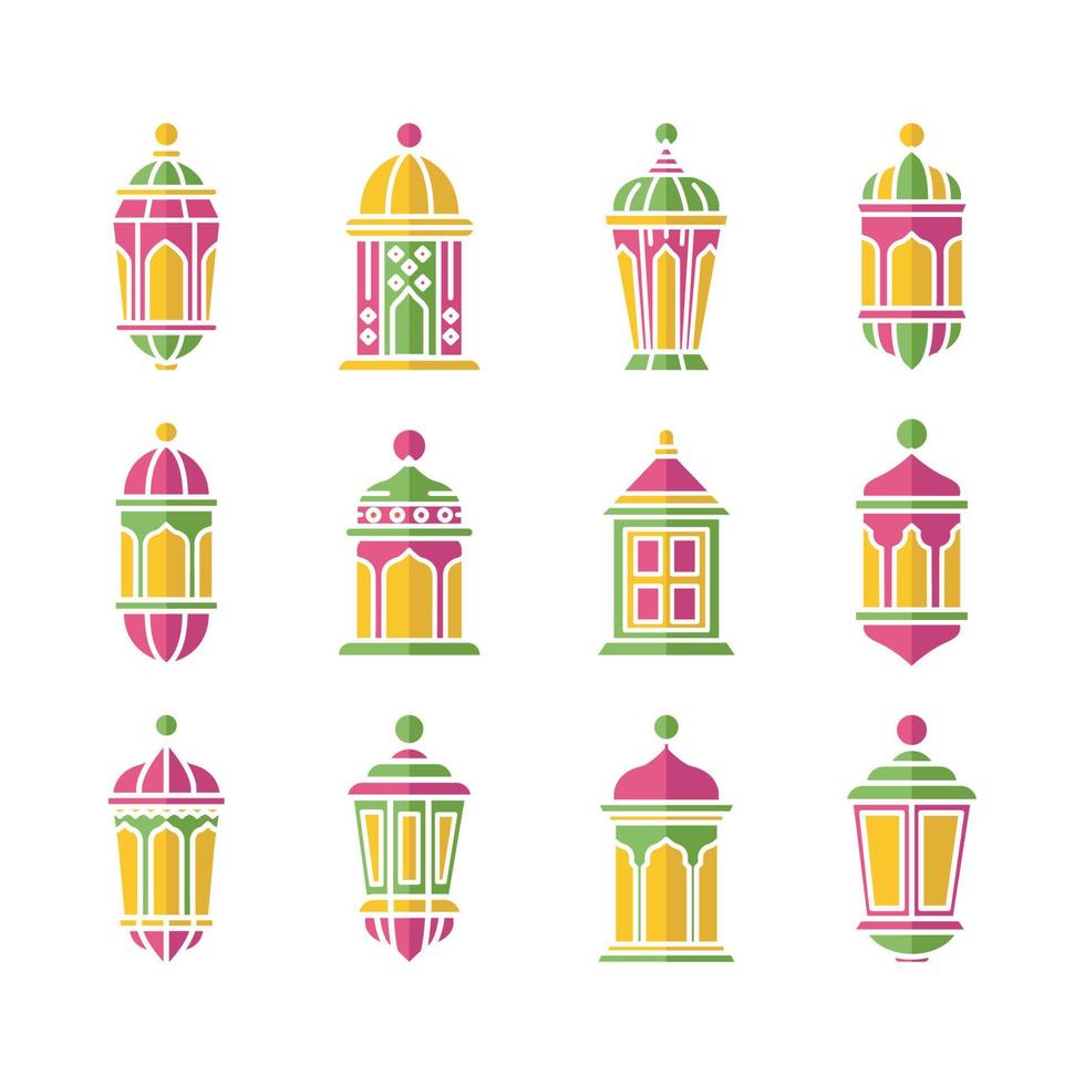 Ramadan lantern icon colorful vector