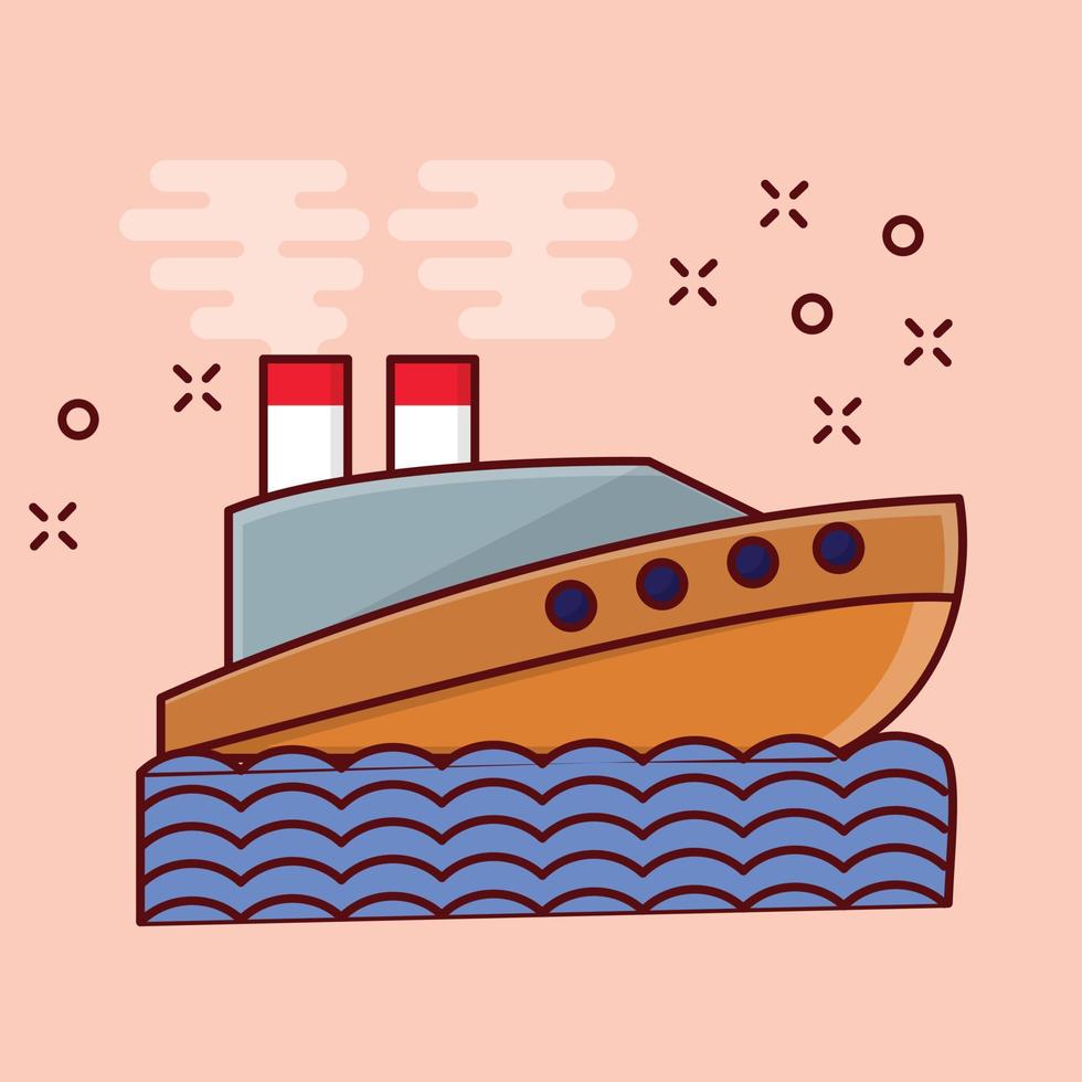 ilustración vectorial de crucero en un fondo. símbolos de calidad premium. iconos vectoriales para concepto y diseño gráfico. vector