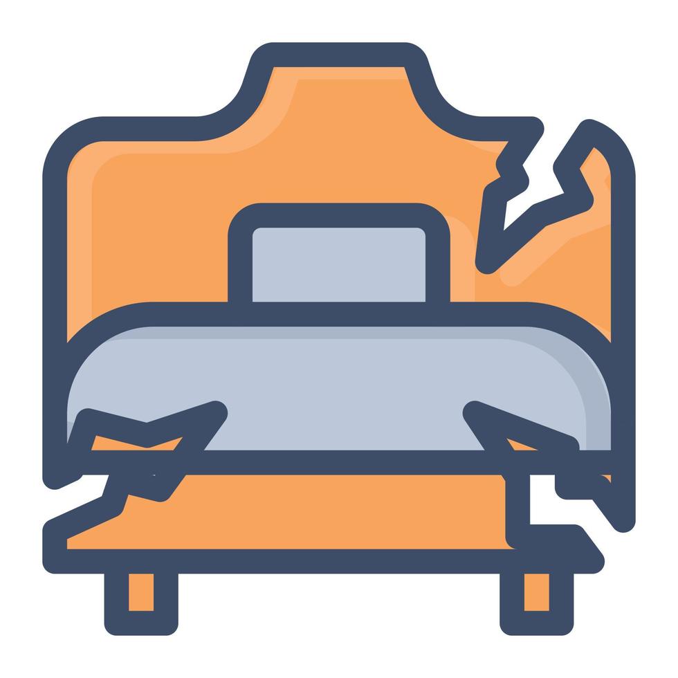 ilustración de vector de cama en un fondo. símbolos de calidad premium. iconos vectoriales para concepto y diseño gráfico.