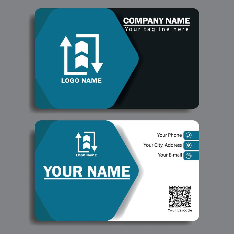 Elegant business card, size 3,254 inch x 2,165 inch. Design template vector 7001549 Vector Art