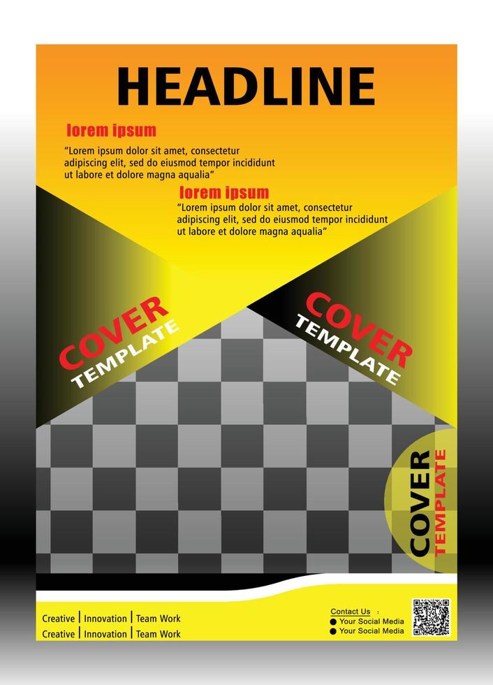 Poster flyer pamphlet brochure. cover design layout space for photo background. suitable for flyer design, brochure, book cover, print. Design template Vector
