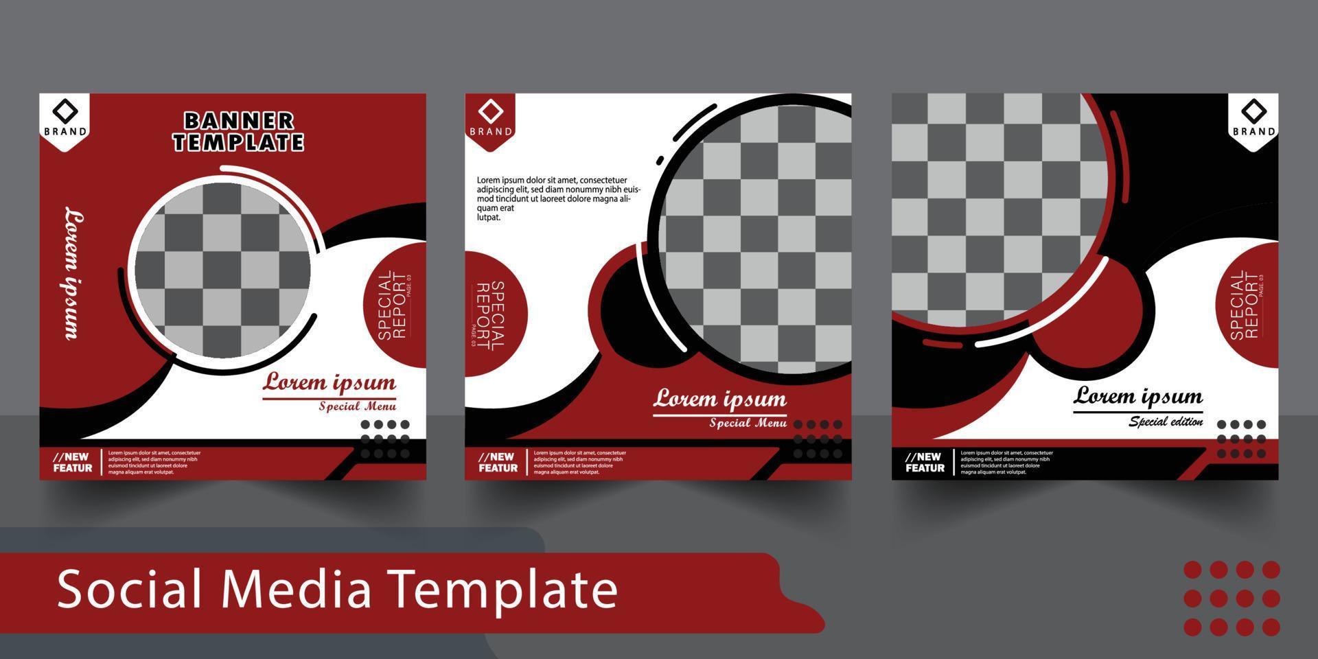 Social media post set. cover design layout space for photo background. simple design editable. Suitable for social media posts. Design template Vector