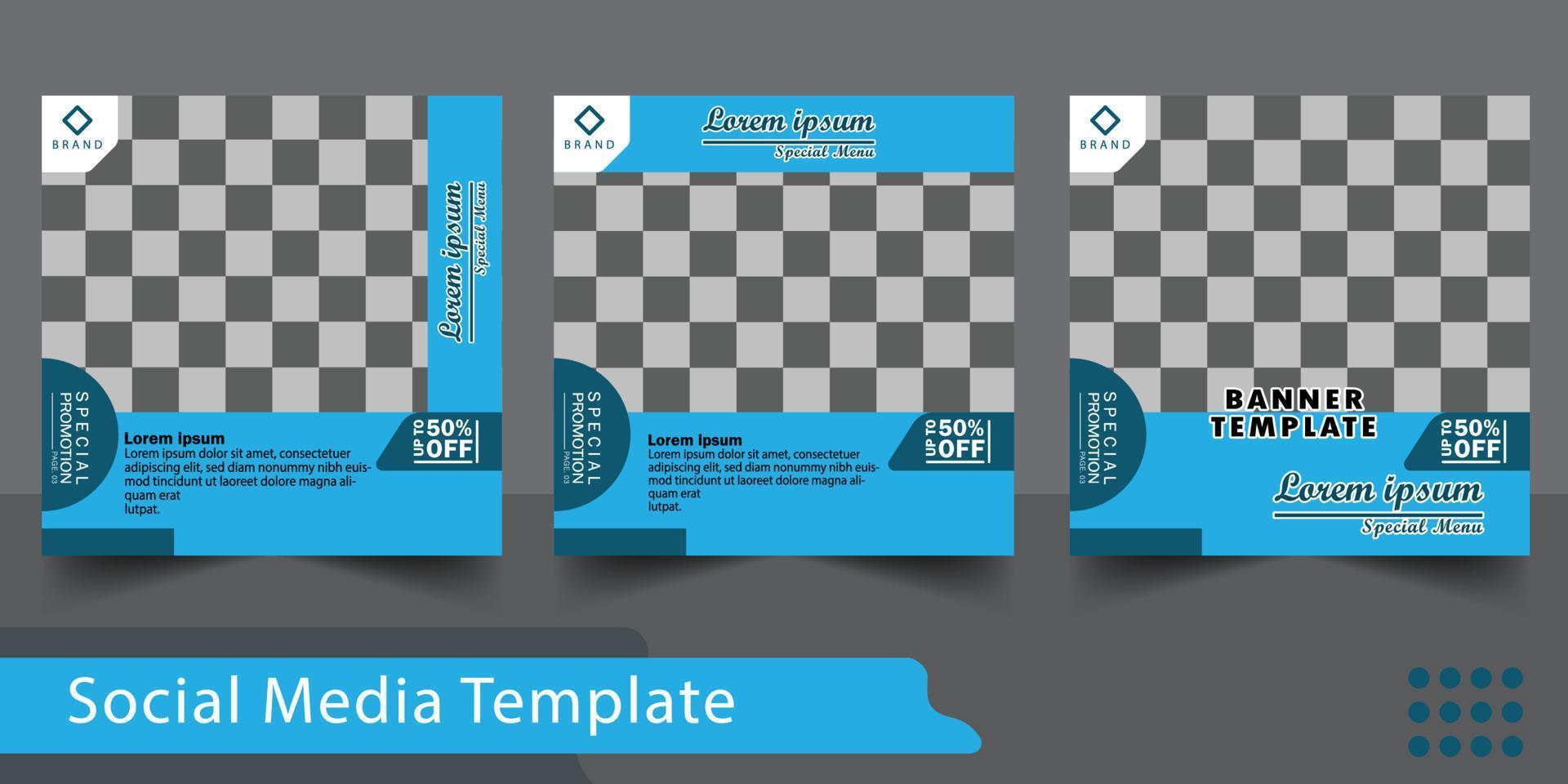Social media post set. cover design layout space for photo background. Suitable for social media post, business, web internet ads  with background for photo layout vector