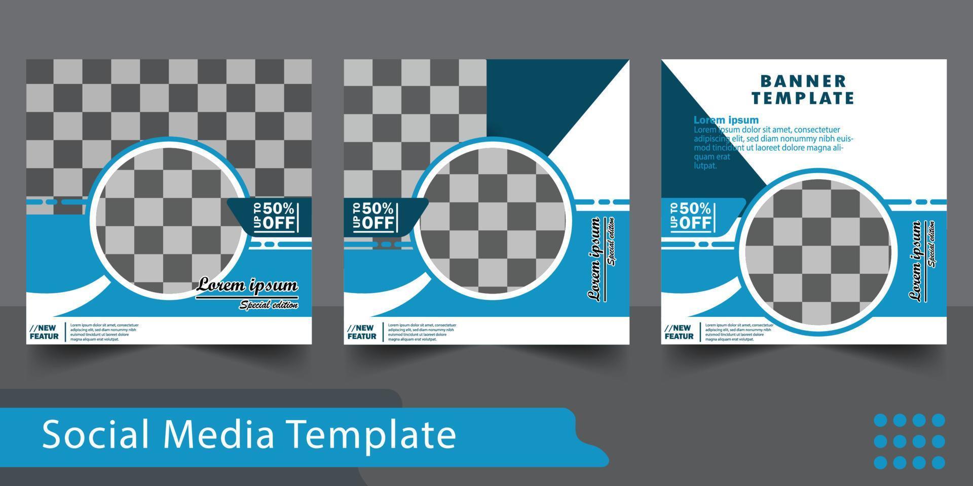 Social media post set. cover design layout space for photo background. Suitable for social media post, business, web internet ads  with background for photo layout vector