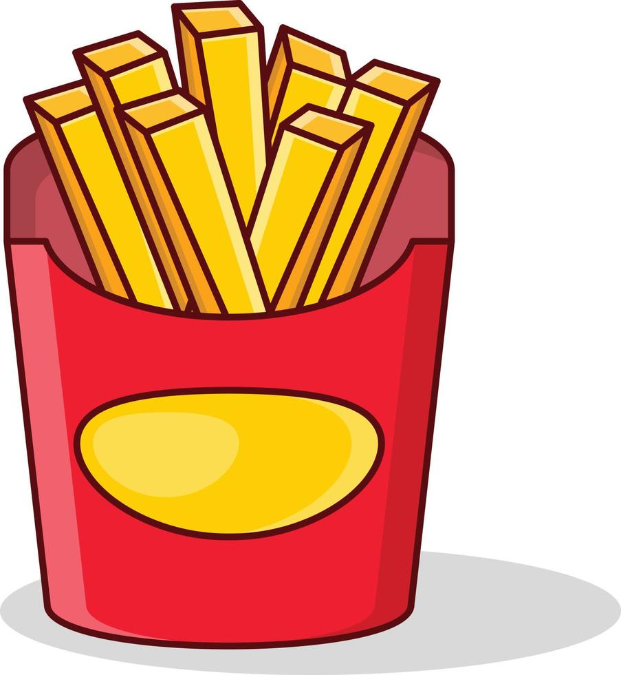 papas fritas ilustración vectorial sobre un fondo. símbolos de calidad premium. iconos vectoriales para concepto y diseño gráfico. vector