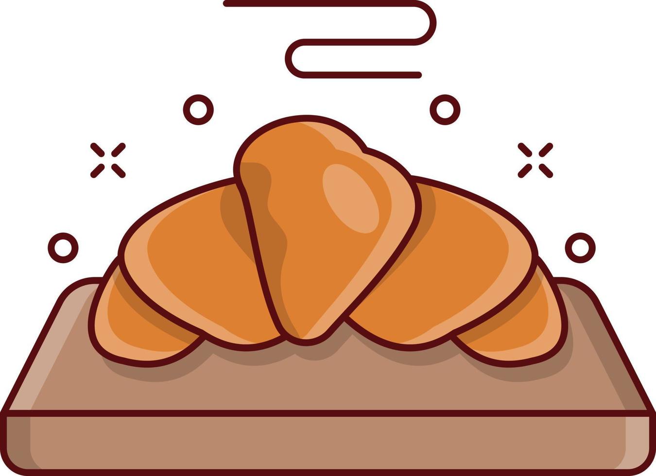 ilustración de vector de croissant en un fondo. símbolos de calidad premium. iconos vectoriales para concepto y diseño gráfico.