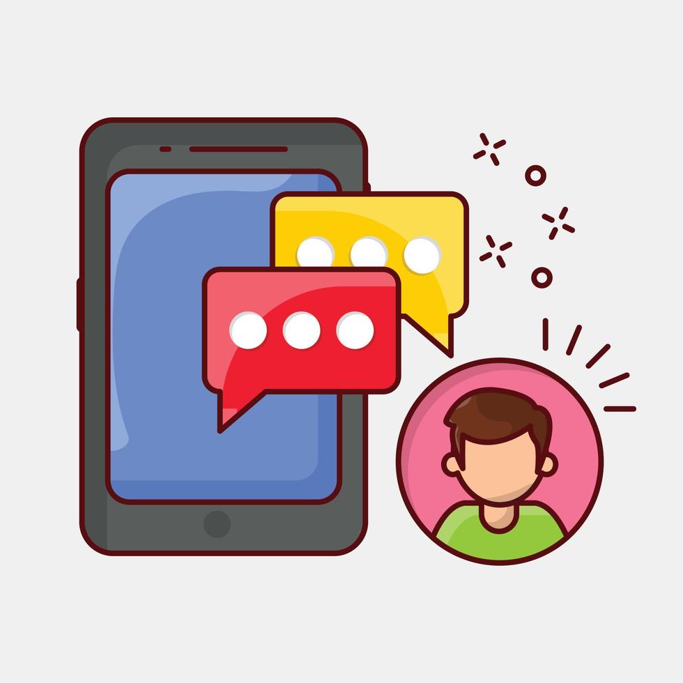 mobile chat vector illustration on a background.Premium quality symbols. vector icons for concept and graphic design.