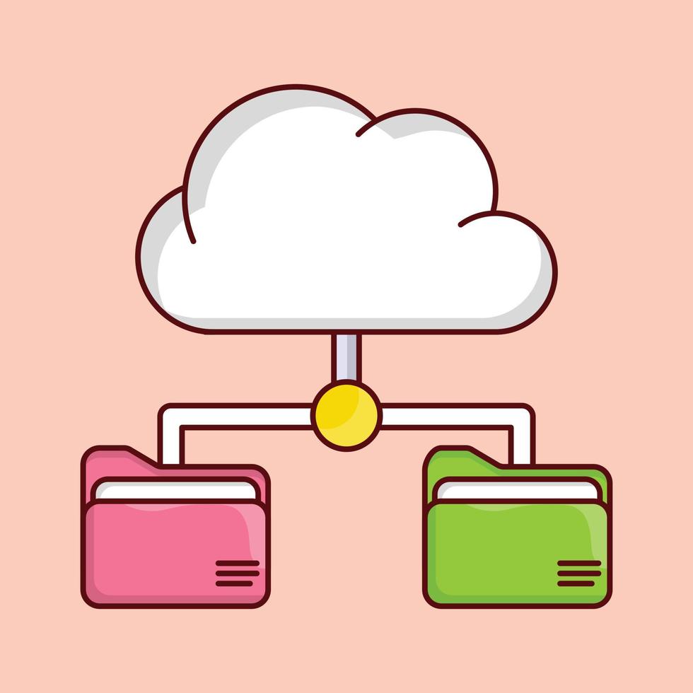 cloud folder vector illustration on a background.Premium quality symbols. vector icons for concept and graphic design.