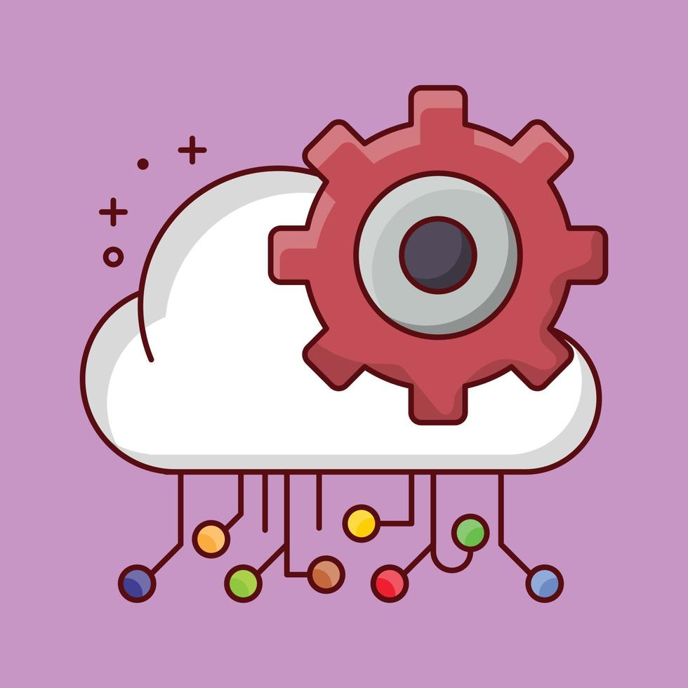 cloud setting vector illustration on a background.Premium quality symbols. vector icons for concept and graphic design.