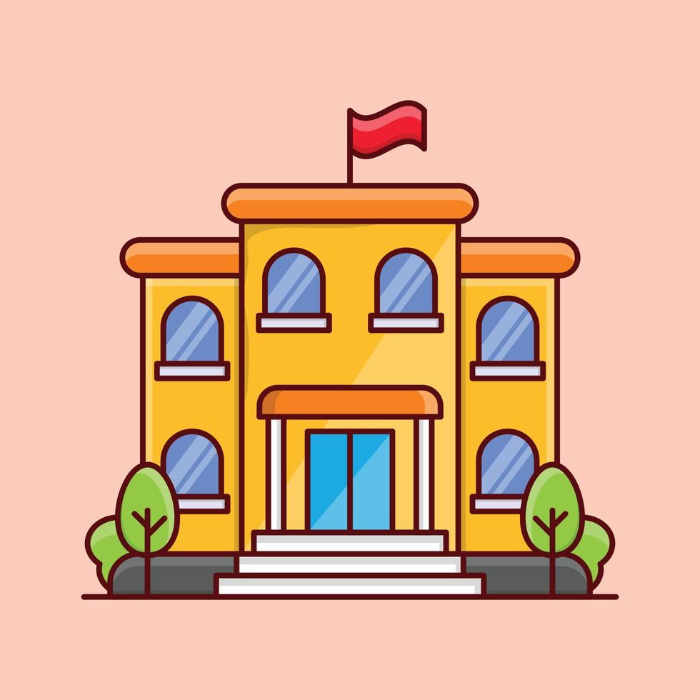 ilustración de vector de escuela en un fondo. símbolos de calidad premium. iconos vectoriales para concepto y diseño gráfico.