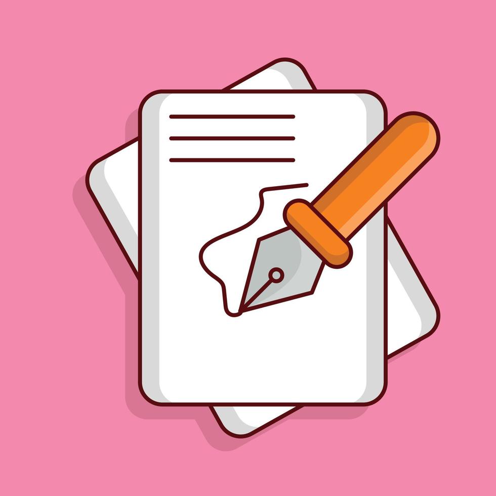 paper writing vector illustration on a background.Premium quality symbols. vector icons for concept and graphic design.