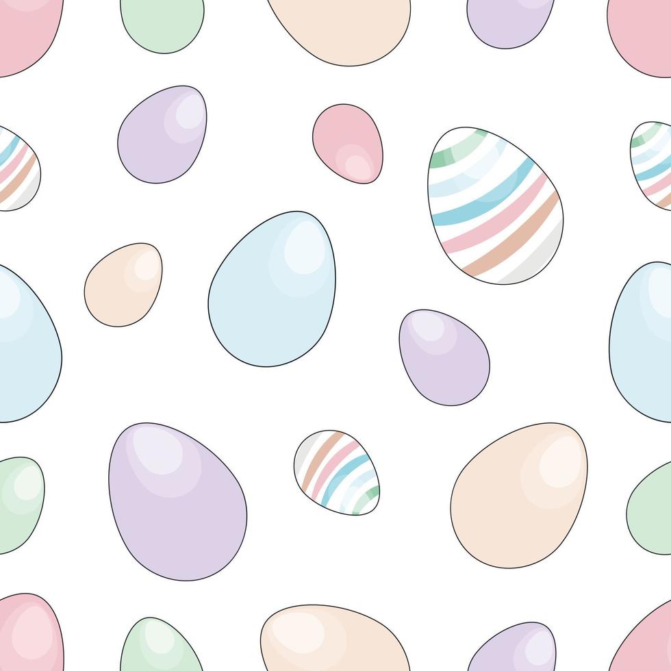 easter seamless pattern, eggs on a white background. vector