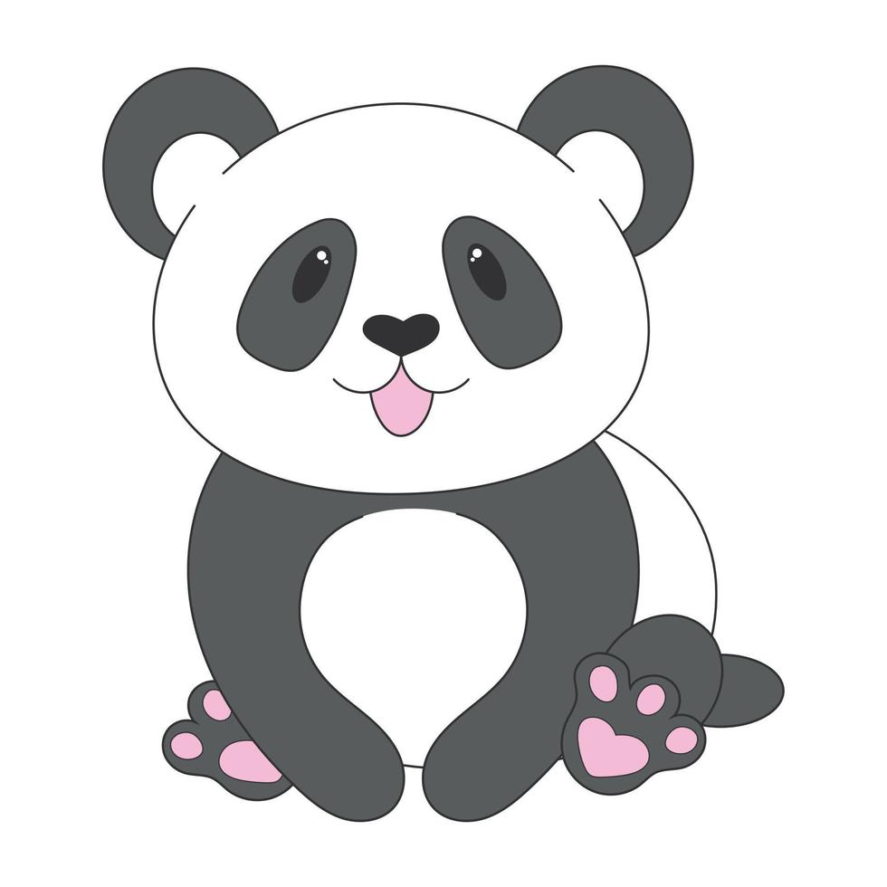 dibujos animados lindo panda aislado sobre fondo blanco. elemento de diseño separado vector