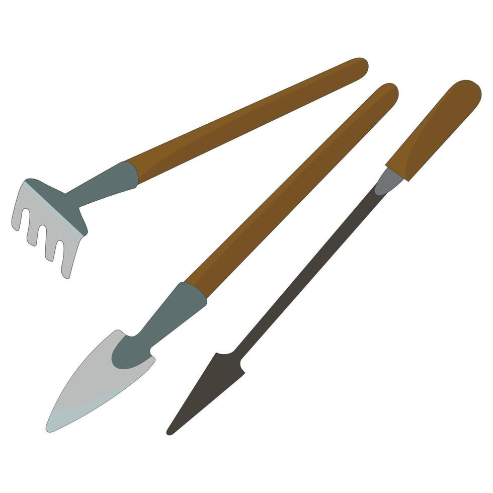 set of gardening tools on a white background in flat style. vector