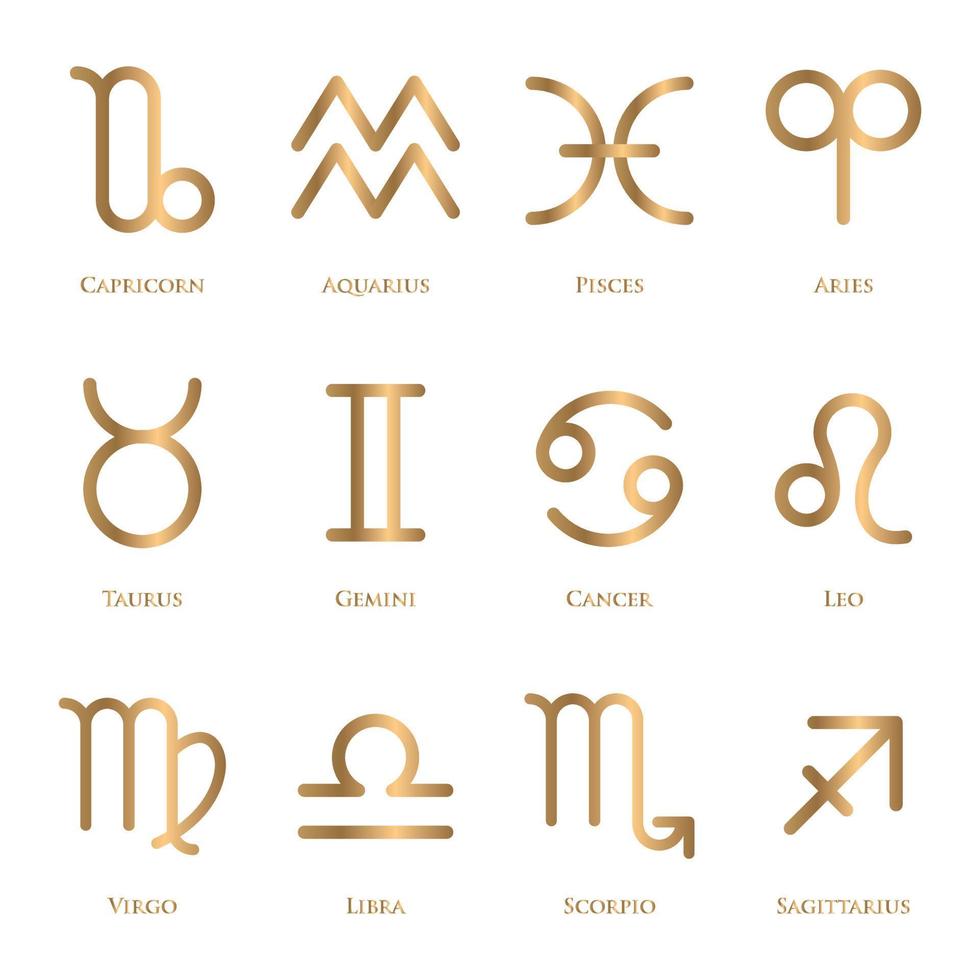 vector illustration golden zodiac on a white background