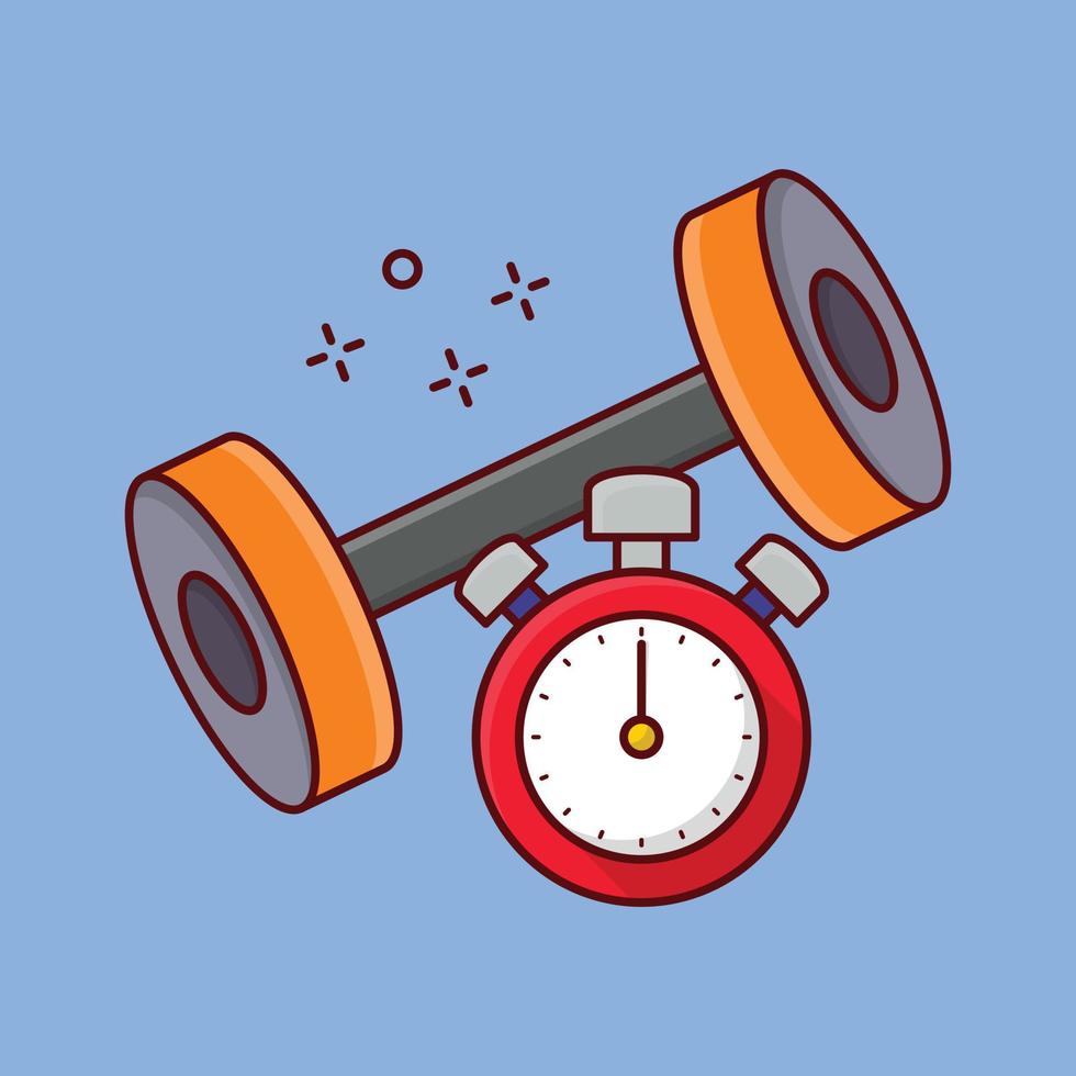 dumbbell timer vector illustration on a background.Premium quality symbols. vector icons for concept and graphic design.