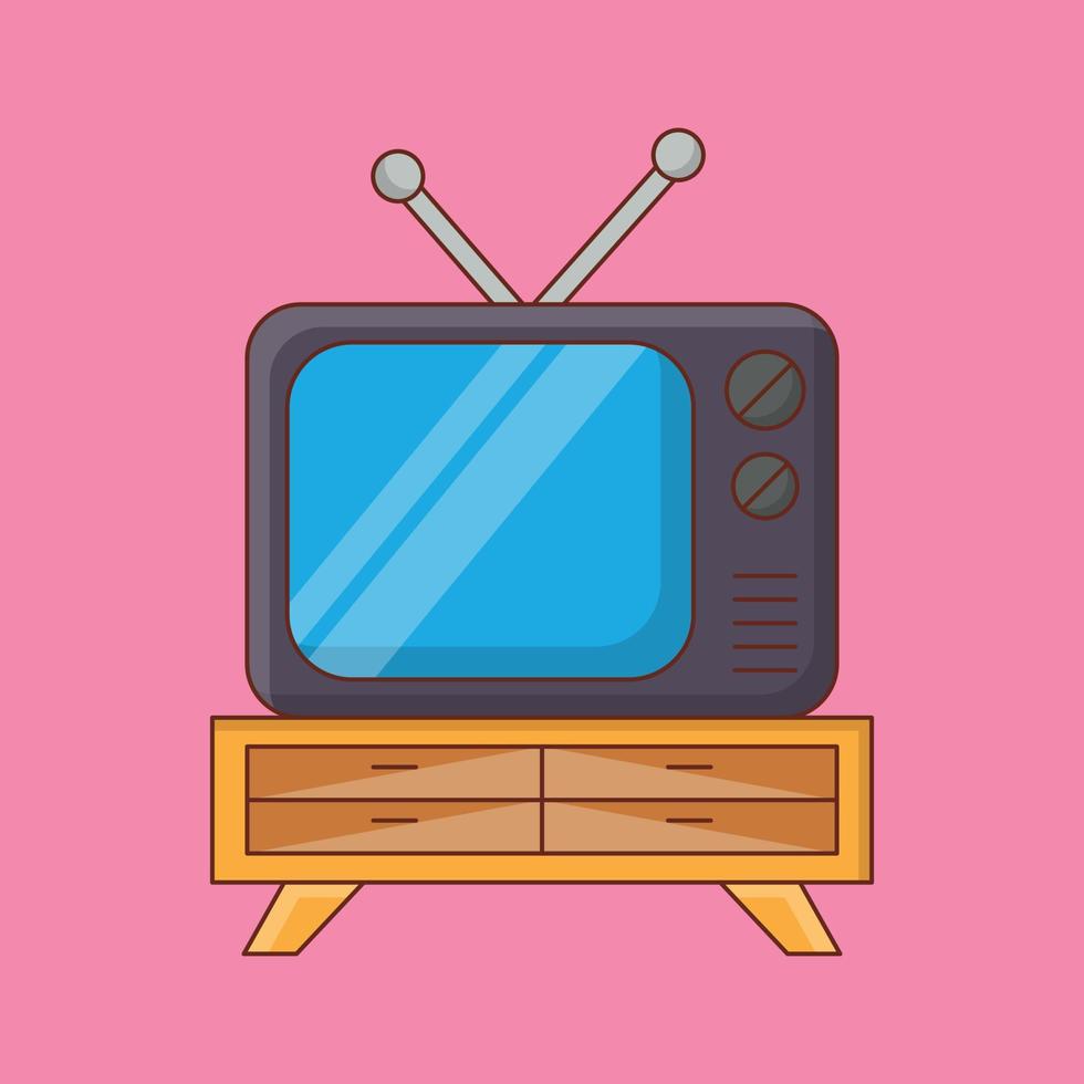 ilustración de vector de televisión en un fondo. símbolos de calidad premium. iconos vectoriales para concepto y diseño gráfico.