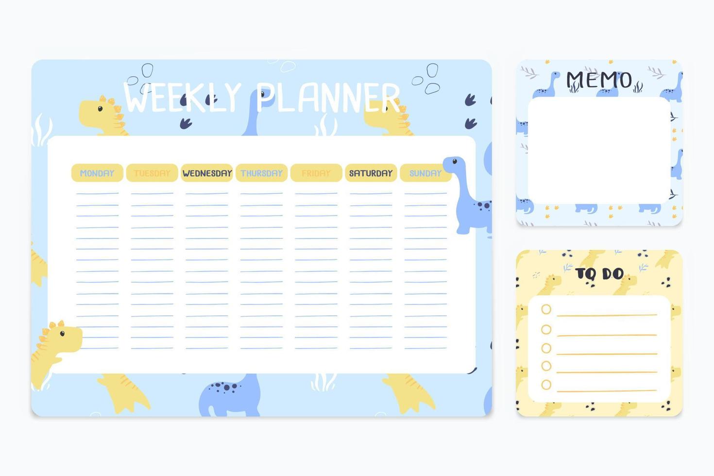 Planner scrapbook and notes set vector