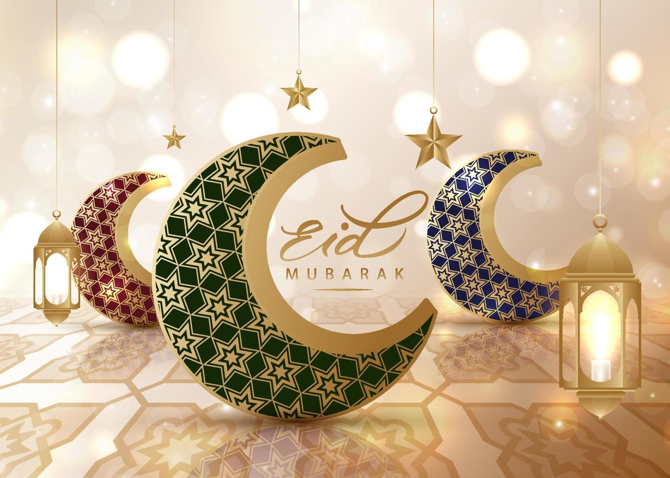 Eid mubarak, Eid al adha, Eid al fitr, greetings card poster with