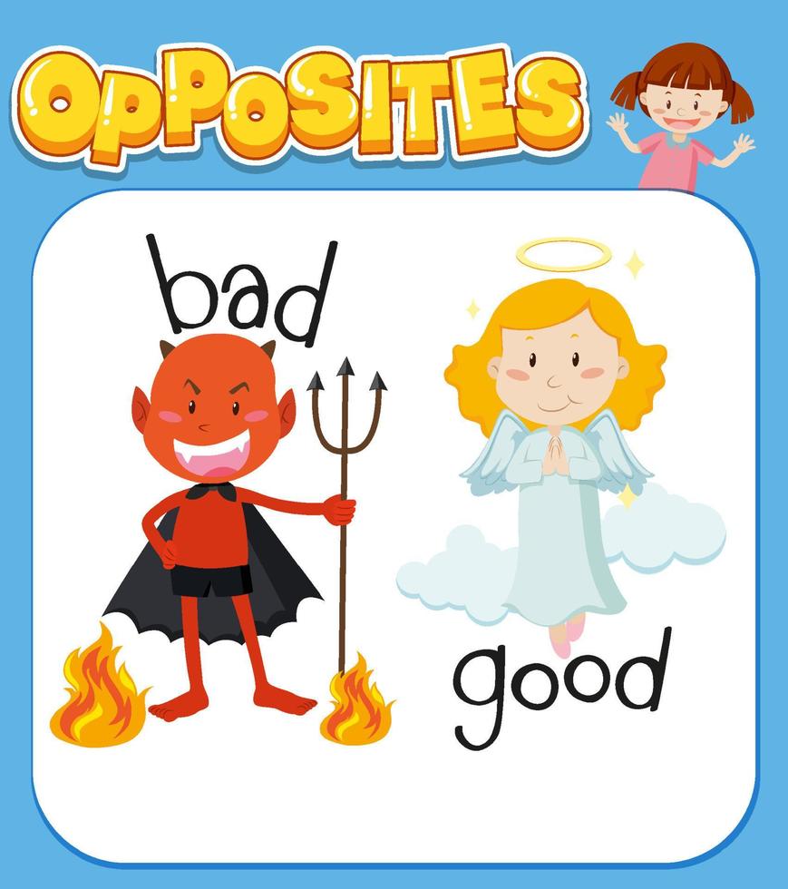 Opposite words for bad and good vector