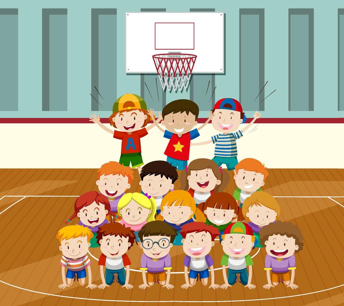 Big group of children vector