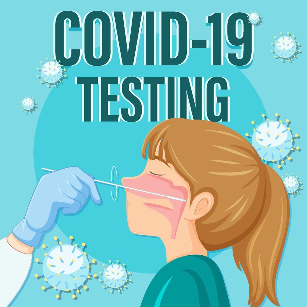Covid 19 testing with antigen test kit vector