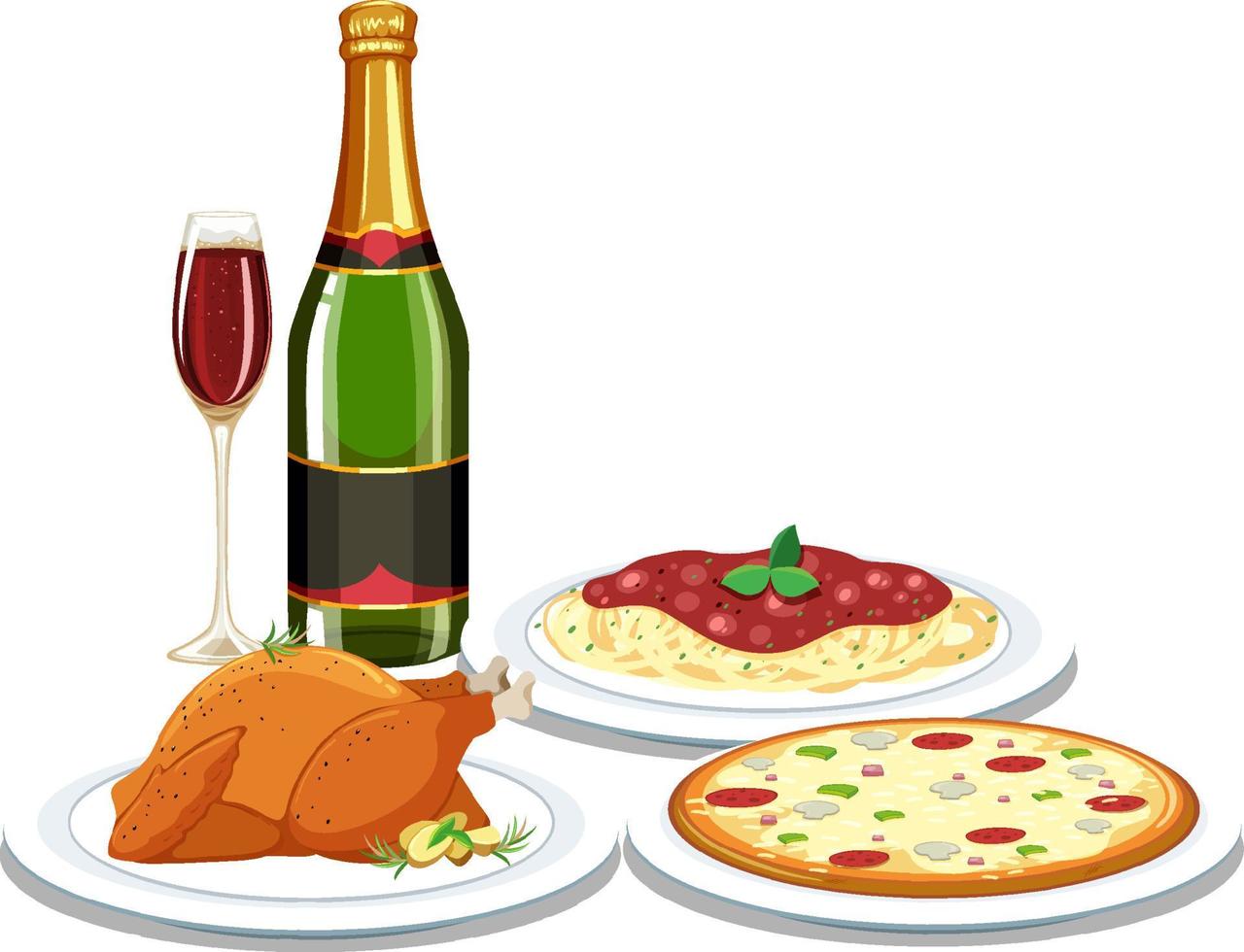 Set of food and beverage vector