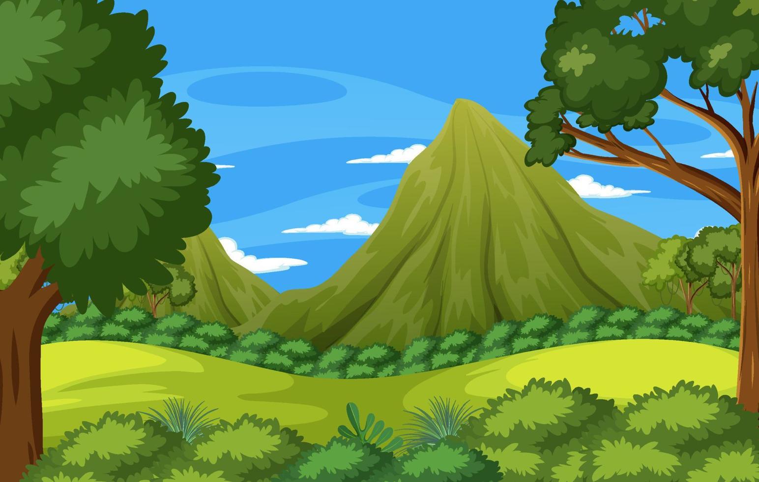 Nature scene with trees and fields vector