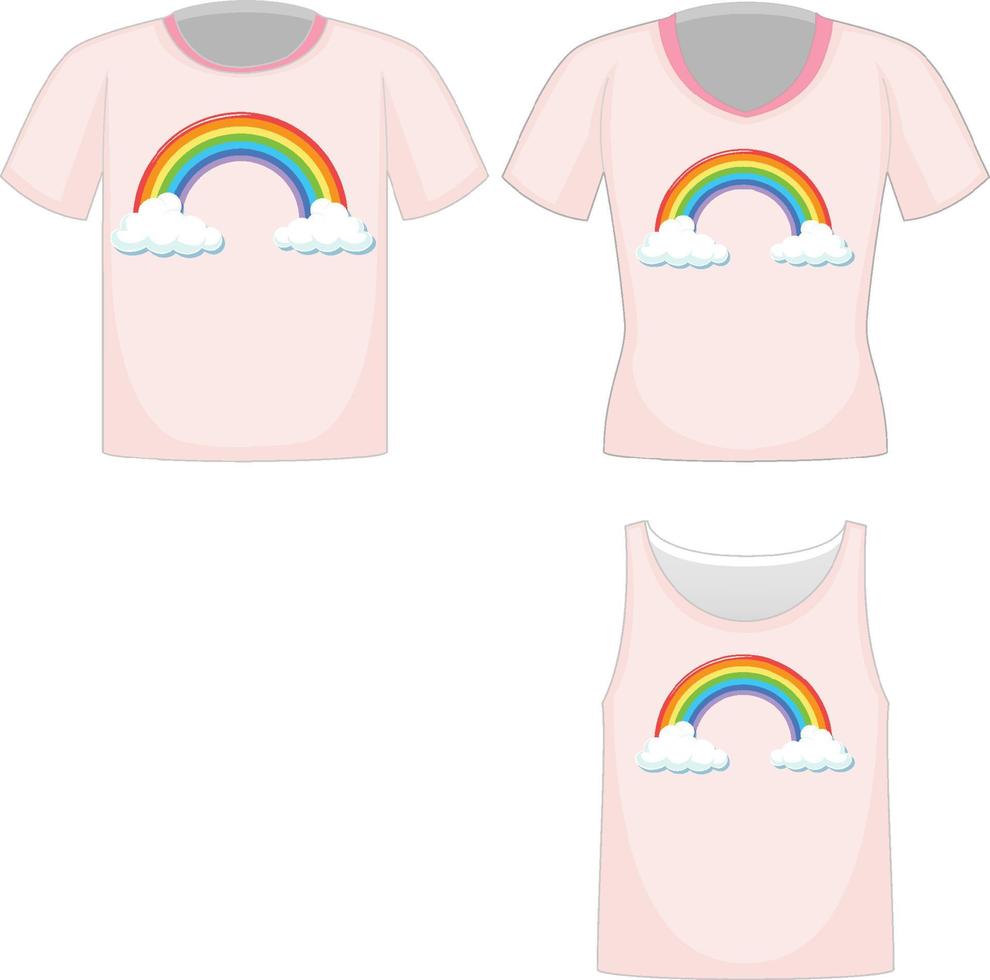 Set of different shirts with same pattern vector