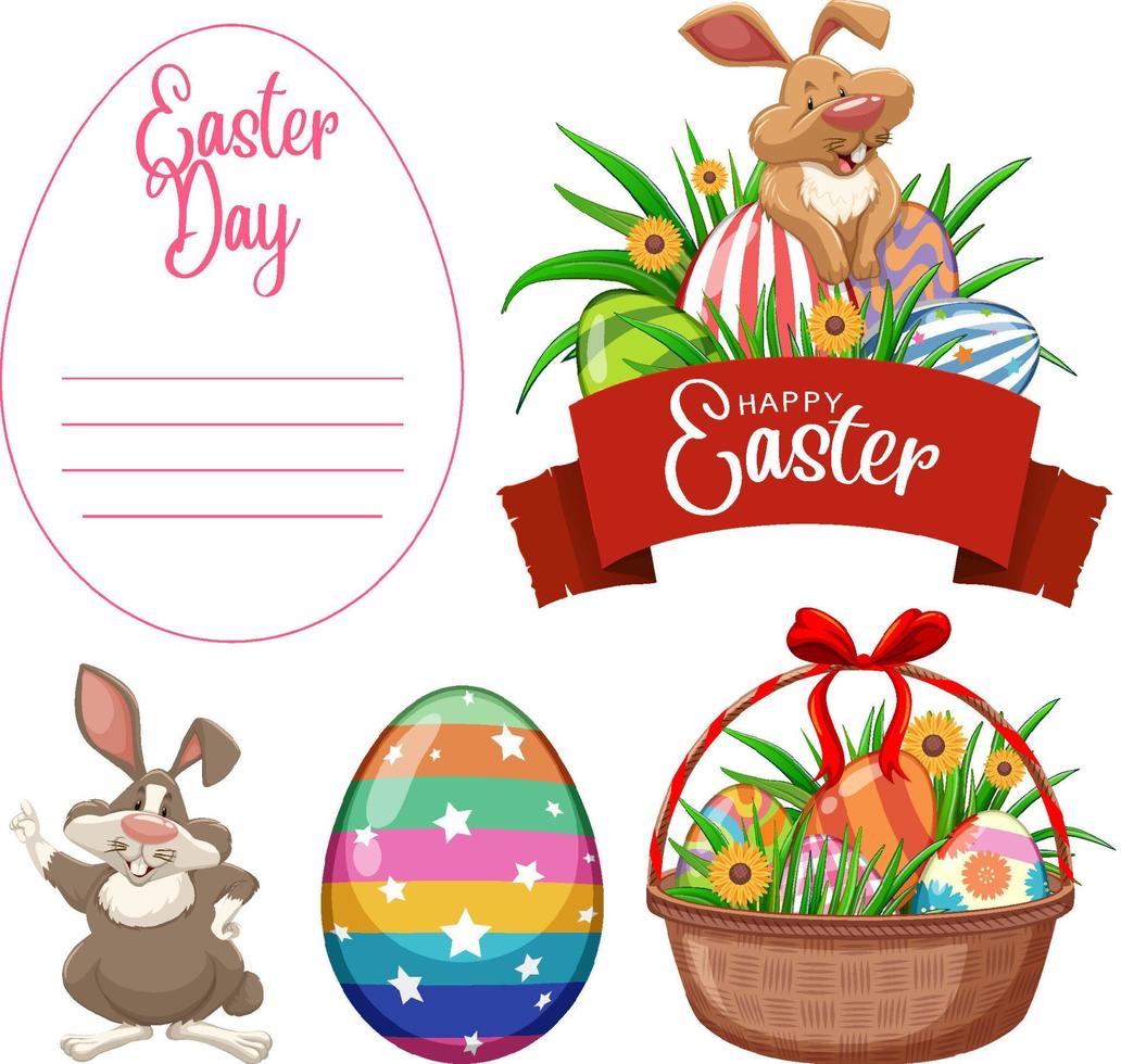 Easter theme with bunny and egg vector